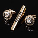 Stylish Men's Cufflinks and Tie Clip Set