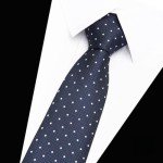 Navy Blue Men's Tie Set with Handkerchief & Cufflinks