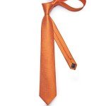 Burnt Orange Necktie and Pocket Square Set for Men