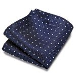 Navy Blue Men's Tie Set with Handkerchief & Cufflinks