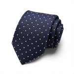 Navy Blue Men's Tie Set with Handkerchief & Cufflinks
