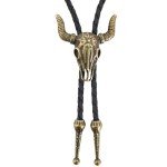 Vintage Cow Skull Bolo Tie for Men