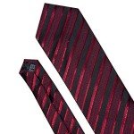 Barry.Wang Burgundy Stripe Silk Tie and Accessories Set