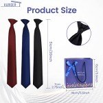 3-Pack Solid Black Clip-On Ties for Men