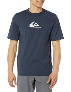 Quiksilver Men's Navy Rash Guard Shirt, UPF 50