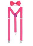 Solid Color Men's Clip-On Suspender Bow Tie Set