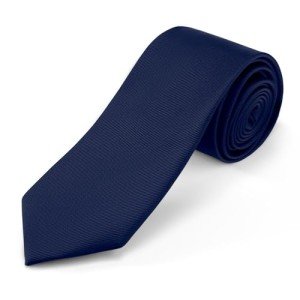 JUNMEISI Solid Navy Blue Tie for Men