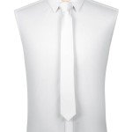 KOOELLE Men's White Slim Necktie - 2.35