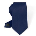 JUNMEISI Solid Navy Blue Tie for Men
