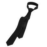 Men's Solid Slim Black Necktie - 1.58