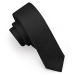 Men's Solid Black Skinny Tie - 1.58" Slim