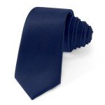 JUNMEISI Solid Navy Blue Tie for Men