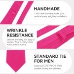 Hot Pink XL Formal Tie for Men