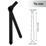 Men's Solid Slim Black Necktie - 1.58