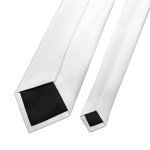 KOOELLE Men's White Slim Necktie - 2.35