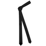 Men's Solid Black Skinny Tie - 1.58" Slim