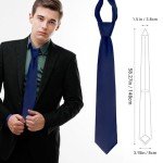 JUNMEISI Solid Navy Blue Tie for Men