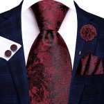Men's Paisley Tie and Lapel Pin Set