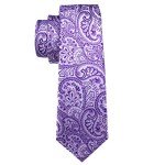 Purple Paisley Silk Tie with Pocket Square & Cufflinks