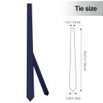 JUNMEISI Solid Navy Blue Slim Necktie for Men