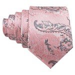 Barry.Wang Pink Silk Necktie and Pocket Square Set