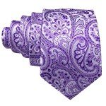 Purple Paisley Silk Tie with Pocket Square & Cufflinks