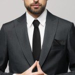 Junmaxroad Men's Solid Black Tie and Pocket Square Set