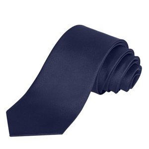 Navy Blue Solid Necktie for Men - 3.15