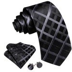 Barry.Wang Men's Striped Silk Tie Set