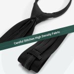 Adjustable Pre-Tied Black Zipper Tie for Men