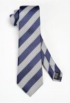 Navy Blue and Grey Striped Tie Set for Men