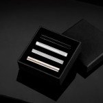 Men's Tie Clips Set - 4 Pcs Silver & Black