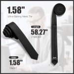 Skinny Black Ties for Men and Women