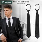 Adjustable Pre-Tied Black Zipper Tie for Men