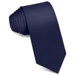 Navy Blue Solid Necktie for Men - 3.15