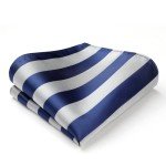 Navy Blue and Grey Striped Tie Set for Men
