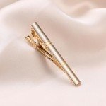 Men's Tie Clips Set - 4 Pcs Silver & Black