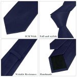 Navy Blue Solid Necktie for Men - 3.15