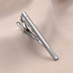 Men's Tie Clips Set - 4 Pcs Silver & Black