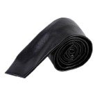 Men's Black Skinny PU Leather Tie