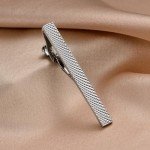 Men's Tie Clips Set - 4 Pcs Silver & Black