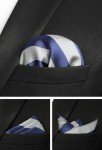Navy Blue and Grey Striped Tie Set for Men