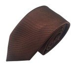 Brown Striped Skinny Tie for Men - 6 cm