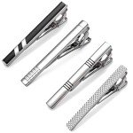 Classic Silver Tie Clips Set for Men