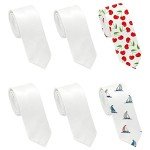 6 Pack Blank Sublimation Neckties for Men