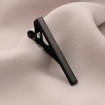 Men's Tie Clips Set - 4 Pcs Silver & Black