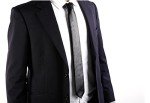 Men's Black Skinny PU Leather Tie