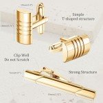 Men's Tie Clip and Cufflinks Set - Silver & Gold