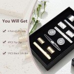 Men's Tie Clip and Cufflinks Set - Silver & Gold