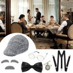 1920s Men's Gatsby Style Panama Hat and Tie